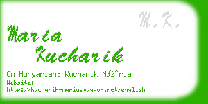 maria kucharik business card